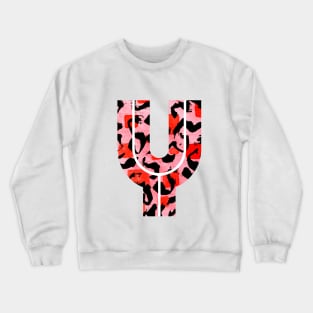 Letter Y Watercolour Leopard Print Alphabet Red Crewneck Sweatshirt